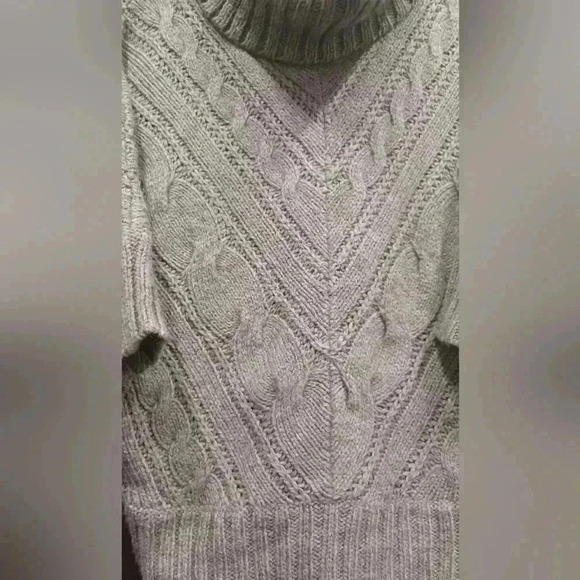 Mexx  Women's Small Cowl Neck Cable Chevron Knit Blend Sweater - Picture 3 of 7